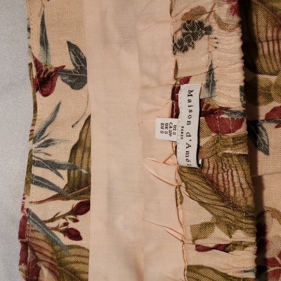 Linen-blend Maison d' Amelie floral wrap-front skirt - Picture 6 of 7
